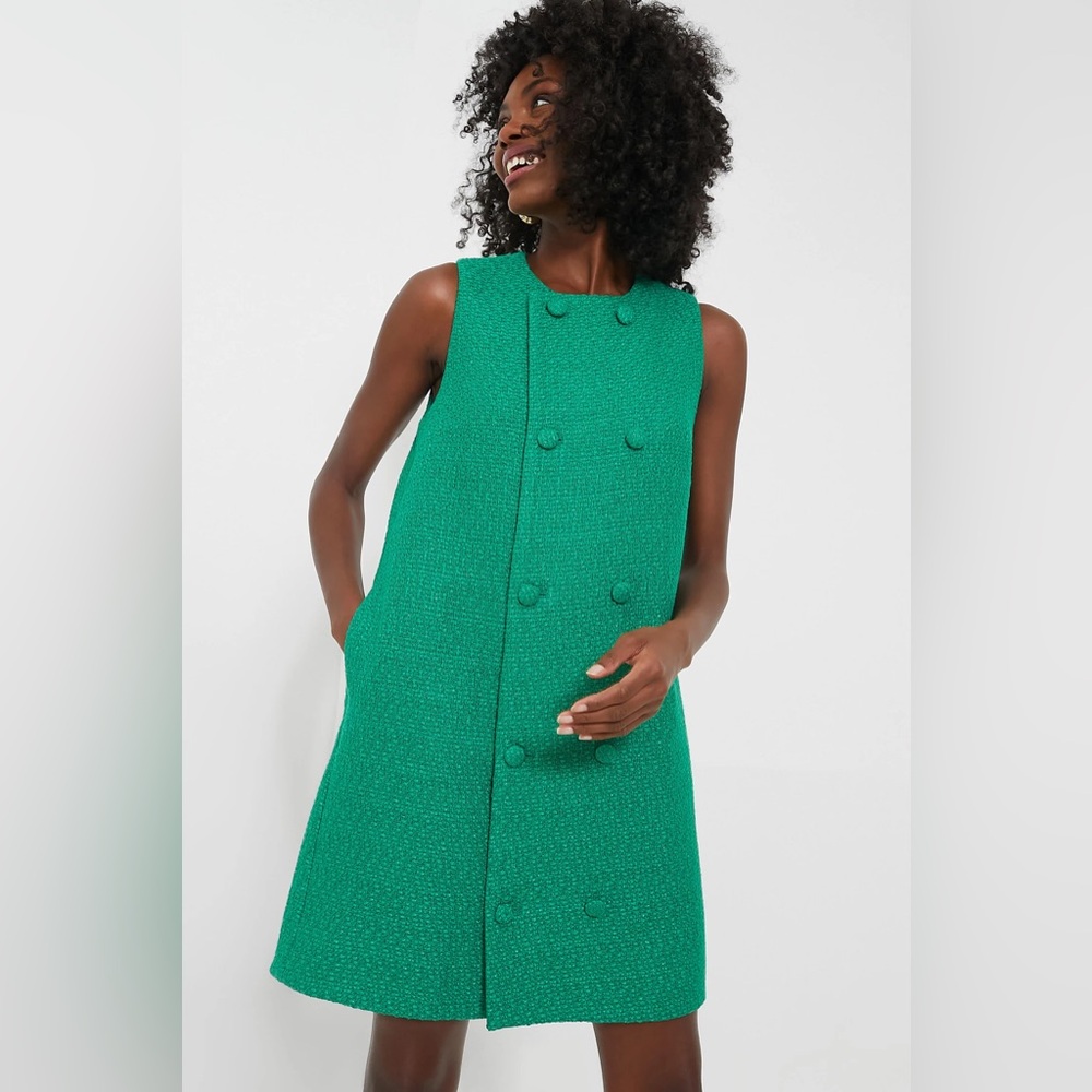 Emerald Green Tweed Dress From Tuckernuck - Small - NWOT